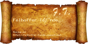 Felhoffer Tünde névjegykártya